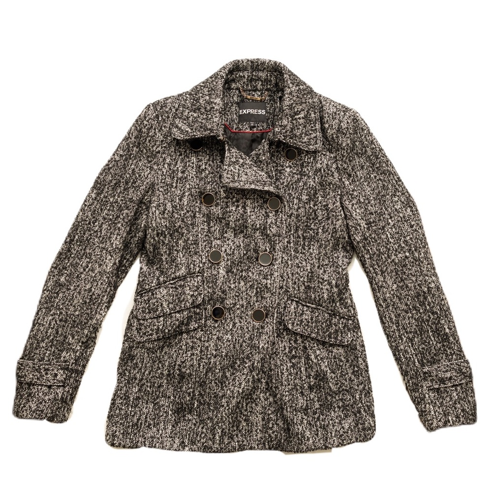 Express Tweed Peacoat | Wool | express coat | Express Jacket | Small